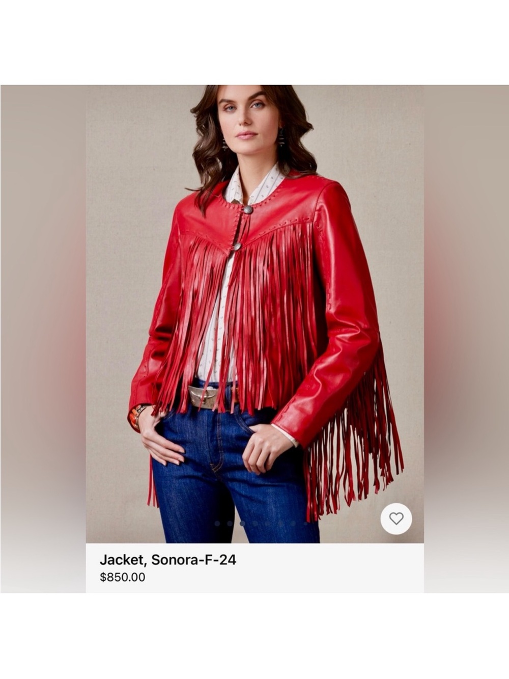 Double D Ranch Cayenne Red Fringe Leather Jacket - Sonora Style